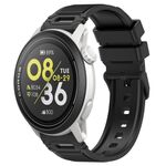Per COROS Watch 22mm Vertical Pattern Black Buckle Silicone Watch Band (Nero)