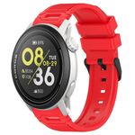 Per COROS Watch 22mm Vertical Pattern Black Buckle Silicone Watch Band (Rosso)