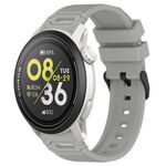 Per COROS Watch 22mm Vertical Pattern Black Buckle Silicone Watch Band (Grigio)
