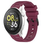 Per COROS Watch 22mm Vertical Pattern Black Buckle Silicone Watch Band (rosso vino)