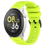 Per COROS Watch 22mm Vertical Pattern Black Buckle Silicone Watch Band (Lime)