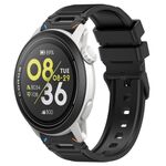 Per COROS Watch 22mm Vertical Pattern Black Buckle Silicone Watch Band (Doppio Colore + Nero)
