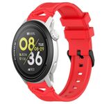 Per COROS Watch 22mm Cinturino in silicone con fibbia nera punteggiata (rosso)