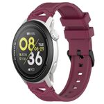 Per COROS Watch 22mm Cinturino in silicone con fibbia nera punteggiata (rosso vino)