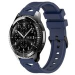Per Samsung Galaxy Watch 22mm Cinturino in silicone con fibbia nera punteggiata (blu navy)