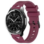 Per Samsung Galaxy Watch 22mm Cinturino in silicone con fibbia nera punteggiata (rosso vino)