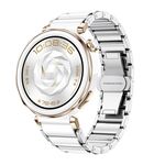 Per Huawei Watch GT 5 41mm / GT 5 Pro 42mm Cinturino in metallo bianco con fibbia a farfalla in ceramica (bianco+argento)
