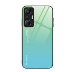 Per Infinix Hot 20S Custodia per telefono in vetro a colori sfumati (verde ciano)