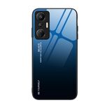 Per Infinix Hot 20S Custodia per telefono in vetro a colori sfumati (blu nero)