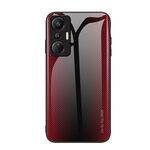 Per Infinix Hot 20S Texture Gradient Glass Custodia per cellulare in TPU (rosso)