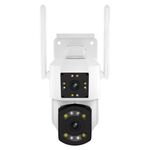 ESCAM PT210 2x3MP Dual Lens Dual Screen Monitor WiFi Supporto per telecamera Rilevamento voce e movimento bidirezionale e archiviazione cloud (AU Plug)