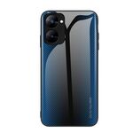 Custodia per cellulare in TPU con vetro sfumato texture Realme V30 (blu)