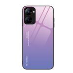 Per Realme V30 Custodia per telefono in vetro a colori sfumati (rosa viola)