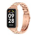 Per Redmi Band 2 Mijobs scocca in metallo + cinturino in acciaio inossidabile a tre sfere (oro rosa)