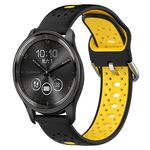 Per GarminMove Trend Cinturino in silicone bicolore traspirante da 20 mm (nero + giallo)