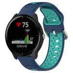 Per Garmin Vivoactive3 Music Cinturino in silicone bicolore traspirante da 20 mm (blu + verde acqua)