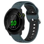 Per Garmin Forerunner 158 Cinturino in silicone bicolore traspirante da 20 mm (verde oliva + nero)