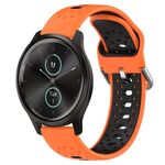 Per Garmin VivoMove Style Cinturino in silicone bicolore traspirante da 20 mm (arancione + nero)