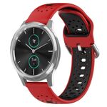 Per Garmin VivoMove Luxe Cinturino in silicone bicolore traspirante da 20 mm (rosso + nero)