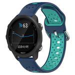 Per Garmin Forerunner 245 Cinturino in silicone bicolore traspirante da 20 mm (blu + verde acqua)