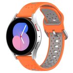 Per Samsung Galaxy Watch Active 2 40mm 20mm Cinturino in silicone bicolore traspirante (arancione + grigio)