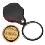 Lente d'ingrandimento pieghevole per lettura con custodia in pelle da 5 pezzi 6X 60 mm
