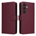 Per Samsung Galaxy S25 5G BETOPNICE BN-005 2 in 1 Custodia staccabile in vera pelle (rosso vino)
