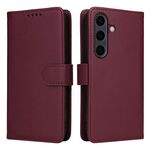 Per Samsung Galaxy S25+ 5G BETOPNICE BN-005 2 in 1 Custodia staccabile in vera pelle (rosso vino)