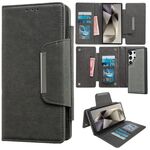 Per Samsung Galaxy S25 Ultra 5G Custodia multifunzionale in pelle con portafoglio per 7 carte (grigio)