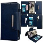 Per Samsung Galaxy S25 Ultra 5G Custodia multifunzionale in pelle con portafoglio per 7 carte (blu reale)