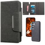 Per Samsung Galaxy S25+ 5G Custodia multifunzionale in pelle per 7 carte (grigio)