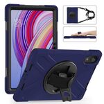 Per Xiaomi Redmi Pad Pro 12.1 Custodia girevole in silicone per tablet PC ibrido con tracolla (blu navy)