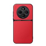 Per Redmi 14C 4G Custodia per telefono antiurto magnetica in pelle Litchi a copertura totale (rossa)