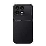 Per Redmi K70E Custodia per telefono antiurto magnetica in pelle Litchi con copertura completa (nera)