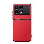 Per Redmi K70E Custodia per telefono antiurto magnetica in pelle Litchi con copertura completa (rossa)