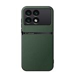 Per Redmi K70E Custodia per telefono antiurto magnetica in pelle Litchi con copertura completa (verde)