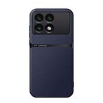 Per Redmi K70E Custodia per telefono antiurto magnetica in pelle Litchi con copertura completa (blu navy)