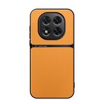 Per Redmi Note 14 Pro+ 5G Custodia per telefono antiurto magnetica in pelle Litchi a copertura totale (giallo)