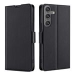 Per Samsung Galaxy S25 5G Custodia per telefono in pelle con fibbia laterale ultrasottile e flip orizzontale (nero)
