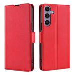 Per Samsung Galaxy S25+ 5G Custodia per telefono in pelle con fibbia laterale ultrasottile e flip orizzontale (rosso)
