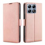 Per Xiaomi 14T Pro 5G Custodia per telefono in pelle con fibbia laterale ultra sottile e flip orizzontale (oro rosa)