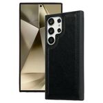 Per Samsung Galaxy S25 Ultra 5G Custodia per telefono con retro in pelle di mucca (nera)