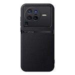 Per vivo X80 Pro Custodia per telefono antiurto magnetica in pelle Litchi con copertura completa (nera)