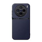 Per vivo X200 Custodia per telefono antiurto magnetica in pelle Litchi con copertura completa (blu navy)