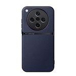 Per OPPO Find X8 Custodia per telefono antiurto magnetica in pelle Litchi con copertura completa (blu navy)
