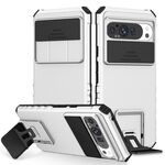 Per Google Pixel 9 Pro XL Custodia per telefono con supporto stereoscopico scorrevole Camshield (bianco)