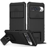 Per Google Pixel 9 Pro XL Custodia per telefono con supporto stereoscopico scorrevole Camshield (nero)