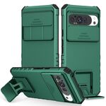 Per Google Pixel 9 Pro XL Custodia per telefono con supporto stereoscopico scorrevole Camshield (verde)