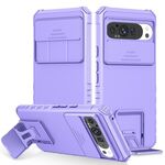 Per Google Pixel 9 Pro XL Custodia per telefono con supporto stereoscopico scorrevole Camshield (viola)
