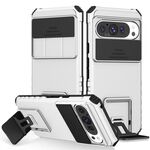 Per Google Pixel 9 Pro Custodia per telefono con supporto stereoscopico scorrevole Camshield (bianco)